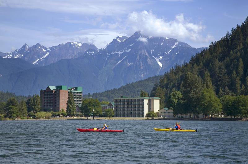 A picture of the Village of Harrison Hot Springs.